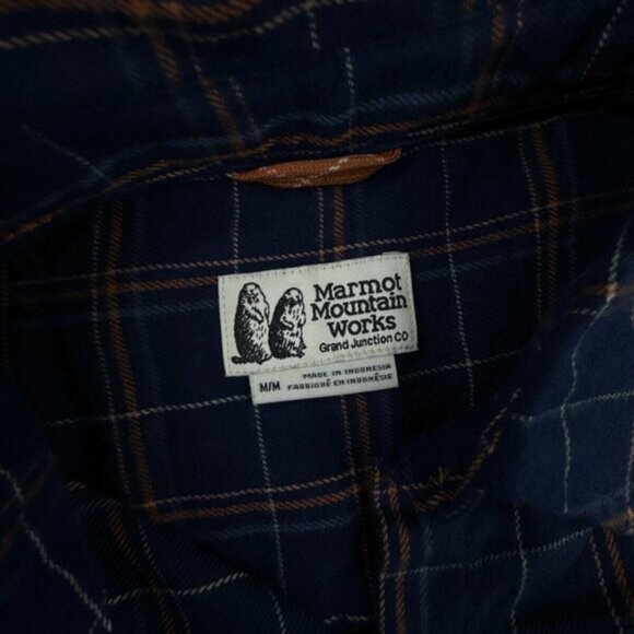 Marmot Women's Fairfax Midweight Boyfriend Flannel Shirt Blue Check Button Up - Picture 6 of 11